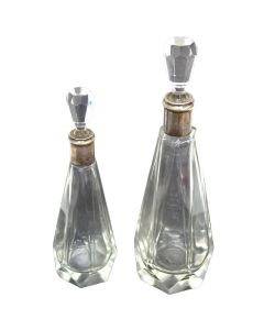 Carafes en cristal et monture argent XIXème (paire)