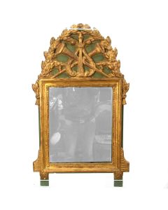 Miroir Louis XIV de bois sculpté et doré époque 1900