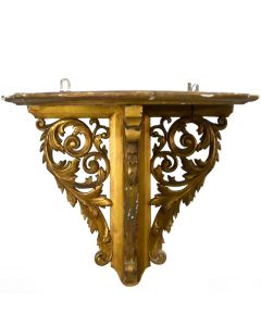 Étagère encoignure style Louis XV en bois doré 1900