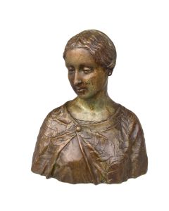 Buste en bronze jeune fille de la renaissance