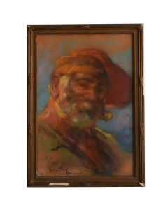 pastel portrait de pécheur par Louis Fortuney 1917