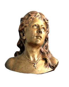 Bronze tête de femme patine dorée début XXème