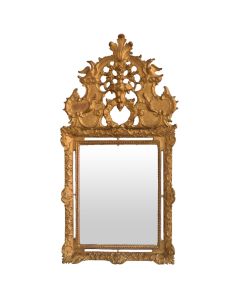 Miroir à pare close Louis XIV d'époque XVIIIème en bois doré