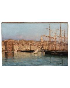 Huile sur toile Vieux-Port de Marseille et les Accoules
