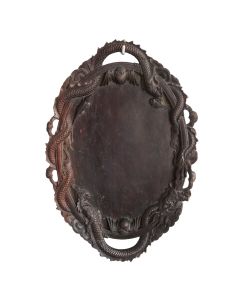 Plat Vietnamien bois de fer sculpté vers 1900