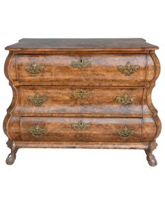 Commode Hollandaise d'époque XVIIIème en loupe de noyer 