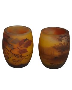 Vases en pâte de verre Art nouveau Jean Simon Peynaud (paire)