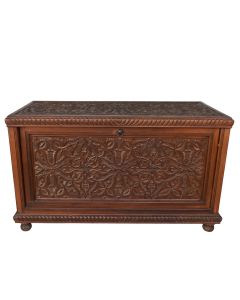Coffre bois sculpté oriental