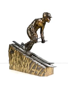 Régule sportif au skieur trophée de ski années 30 