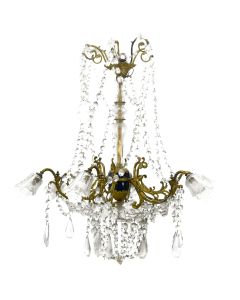 Lustre pampille en bronze époque XXème