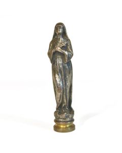 Sceau à cacheter (seal) G.V de collection bronze signé Pierron vierge priant