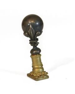 Sceau à cacheter (seal) de collection en bronze fleur de lys époque XIXème