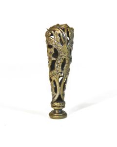 Sceau à cacheter (seal) ajouré de collection en bronze d'époque Art Nouveau
