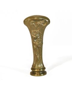 Sceau à cacheter (seal) de collection en bronze Art Nouveau à décor floral