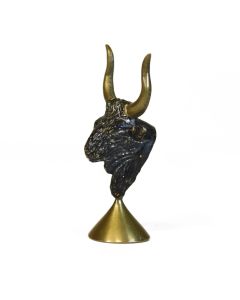 Sceau à cacheter (seal) bronze à décor de tête de taureau 