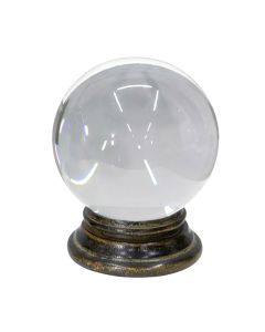 Boule de cristal divinatoire petit modèle sur socle bois 