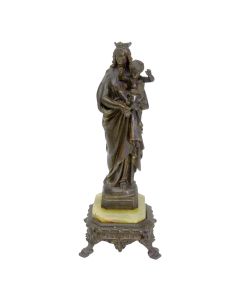 Notre dame de la Garde de Marseille en bronze socle en onyx et régule