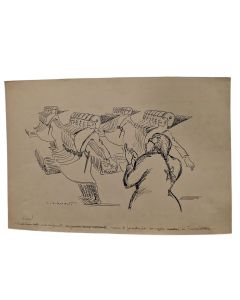 Lucien Roudier Eller Dessin sur papier années 30 