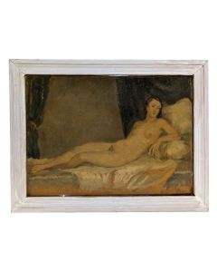 Louis Édouard Garrido Huile sur papier femme nue