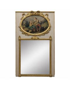 Trumeau Louis XVI XVIIIème en bois laqué et doré