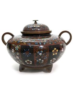 Pot couvert en cloisonné 1900