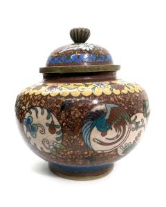 Pot couvert en cloisonné 1900
