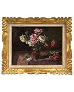 Peinture Nature morte au vase de pivoines