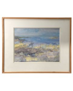 Aquarelle de paysage trace de signature 