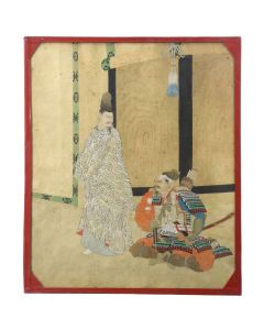 Les Samouraïs peinture Japonaise sur papier XIXème