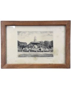 "La grande fontaine d'Aix en Provence" gravure 