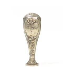 Sceau à cacheter de collection en argent ou métal argenté décor floral