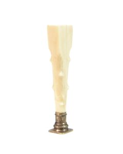 Sceau à cacheter de collection couleur beige clair et argent sculpté épines