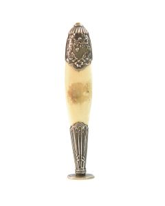 Sceau à cacheter de collection couleur beige clair et argent d'époque XIXème 