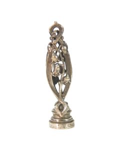 Sceau à cacheter de collection en bronze argenté décor Art Nouveau au muguet 