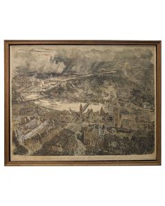 Vue d'oiseau de Westminster gravure par W L Wyllie et W Brewer