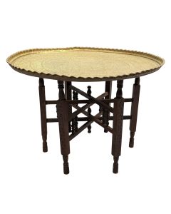 Table en laiton repoussé oriental époque début XXème