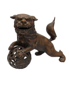 Chien de Fô en bronze patine chocolat 