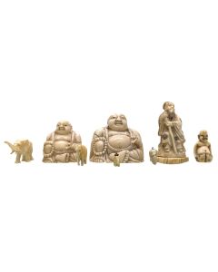 Lot de statuettes ancienne chinoise en ivoire sculpté époque XIXème