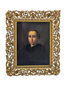 Portrait de Christophe Colomb cadre ajouré époque XIXème