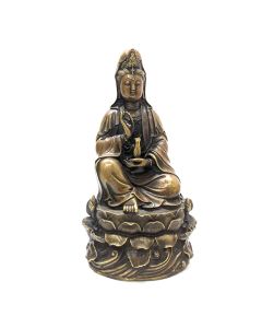 Statuette en bronze doré divinité Asiatique XIXème