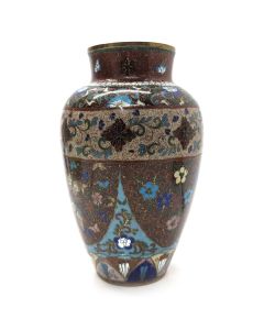 Vases en cloisonné aux myosotis 