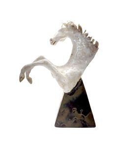 Cheval cabré sculpture en céramique émaillée XXème