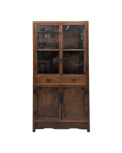 Bahut vitrine chinois en bois précieux 