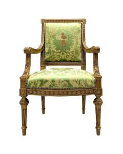 Fauteuil en bois doré XIX de style Louis XVI