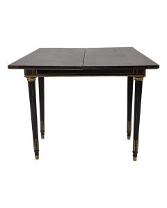 Table à jeu Napoléon III bois noirci XIXème de style Louis XVI