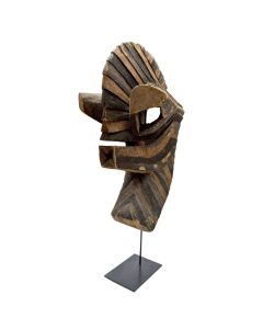  Masque Africain Songye (Congo) en bois sur socle 