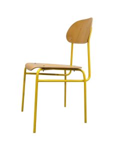 Chaises tubulaires vintage 80 jaune (série de 8)