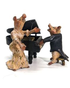 Bronze de Vienne La chanteuse et le pianiste sont des cochons