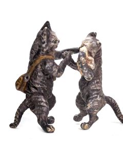 Bronze de Vienne bagarre de chats 