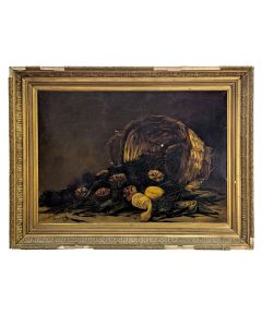 Huile sur toile Nature morte aux oursins et citrons signé Bouchet 1903